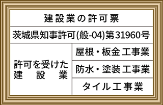 建設業の許可票